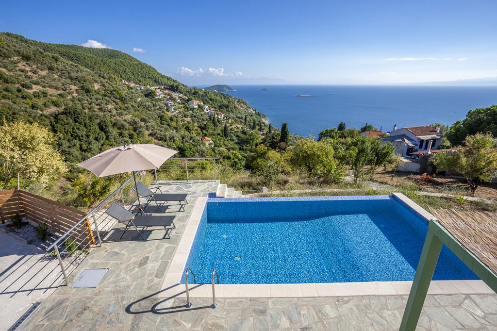 Olea Skopelos Island villas private pool view